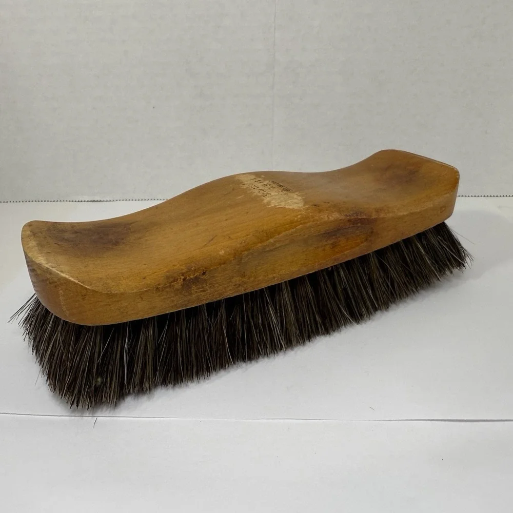 Vtg Natural Horse Hair Brush Primitive Rustic‎ Country Decor Clean